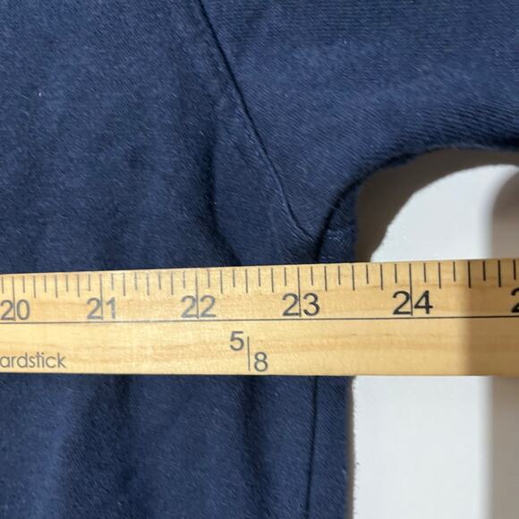 Vintage 90s Hunt Club Navy Blue Mock Neck Embroidered Pullover Sweater Womans L - Picture 6 of 8